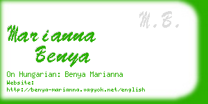 marianna benya business card